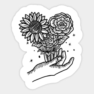 Sunflower and rose Sticker